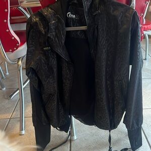 Black, animal print Zyia jacket - never worn - size small